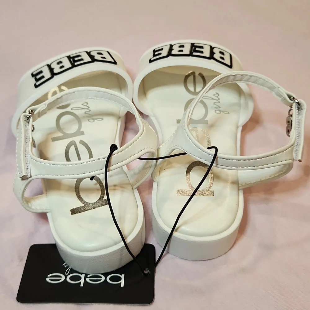 Bebe White Sandals